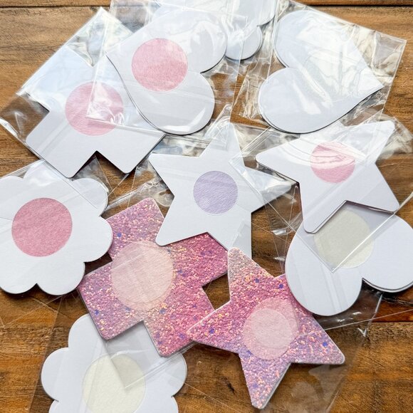 rave pasties set of 11 pink purple glitter holographic - Picture 3 of 4